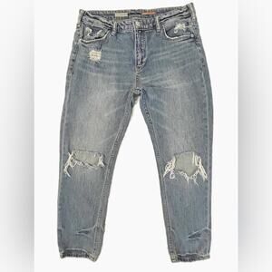 Anthropologie Pilcro Distressed Relaxed Fit Jeans Medium Wash Size 26